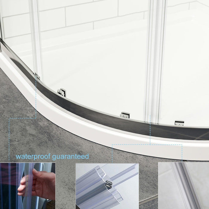 Elle 900 X 800mm Reversible Offset Shower Enclosure 8mm Easy Clean Nano Glass Shower Cubicle