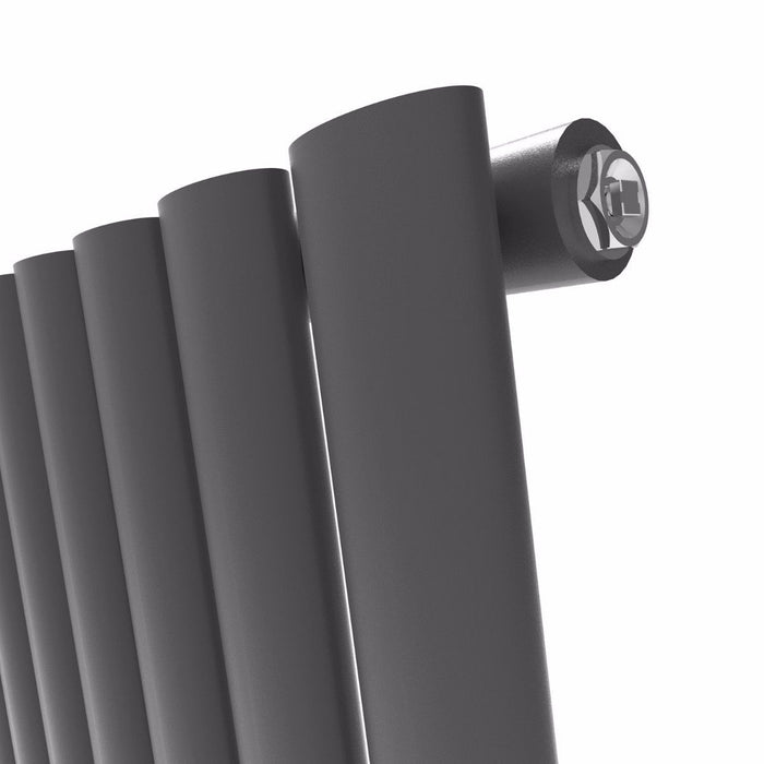 Elle Anthracite 1800x500mm Vertical Oval Panel Mirror Radiator