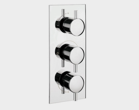 Vertical Triple Control Shower Bathroom Bath Valve Only - Chrome