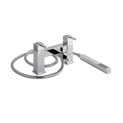 Prado 600 Chrome/Black Bath Filler with Kit