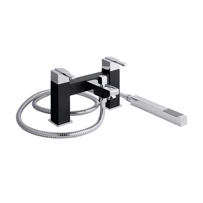 Prado 600 Chrome/Black Bath Filler with Kit