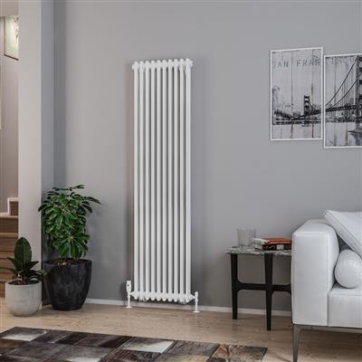 Rivassa Gloss White Two Column Traditional Radiator 1800 x 383mm