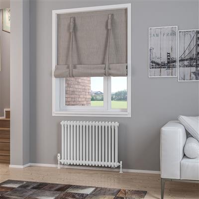 Rivassa Gloss White Two Column Traditional Radiator 600 x 608mm