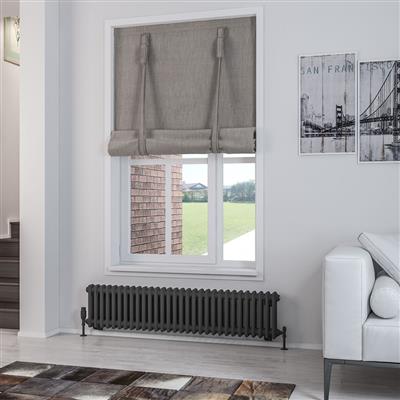 Rivassa Matt Anthracite Two Column Traditional Radiator 300 x 1373mm