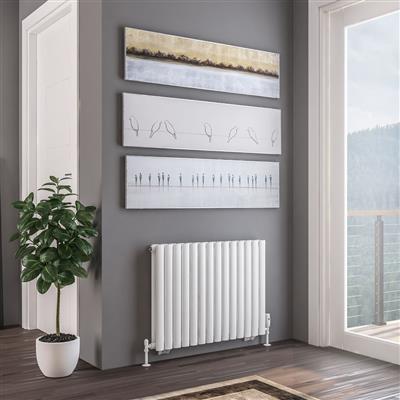 Tunstall Matt White Double Horizontal Radiator 600 x 825mm