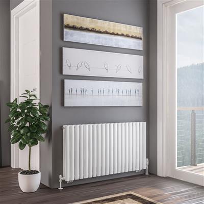 Tunstall Matt White Double Horizontal Radiator 600 x 1002mm