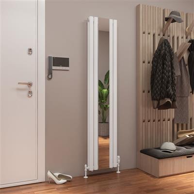 Tunstall Matt White Double Mirrored Radiator 1800 x 380mm