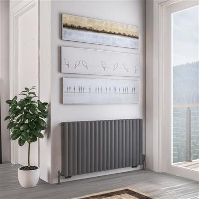 Tunstall Matt Anthracite Double Horizontal Radiator 600 x 1179mm
