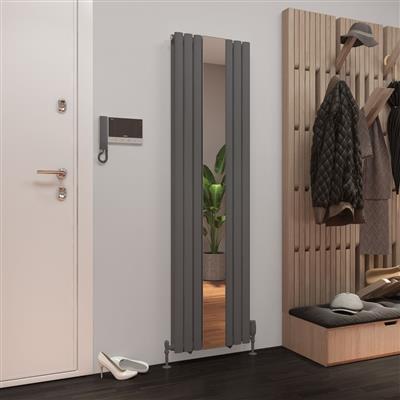 Tunstall Matt Anthracite Double Mirrored Radiator 1800 x 500mm