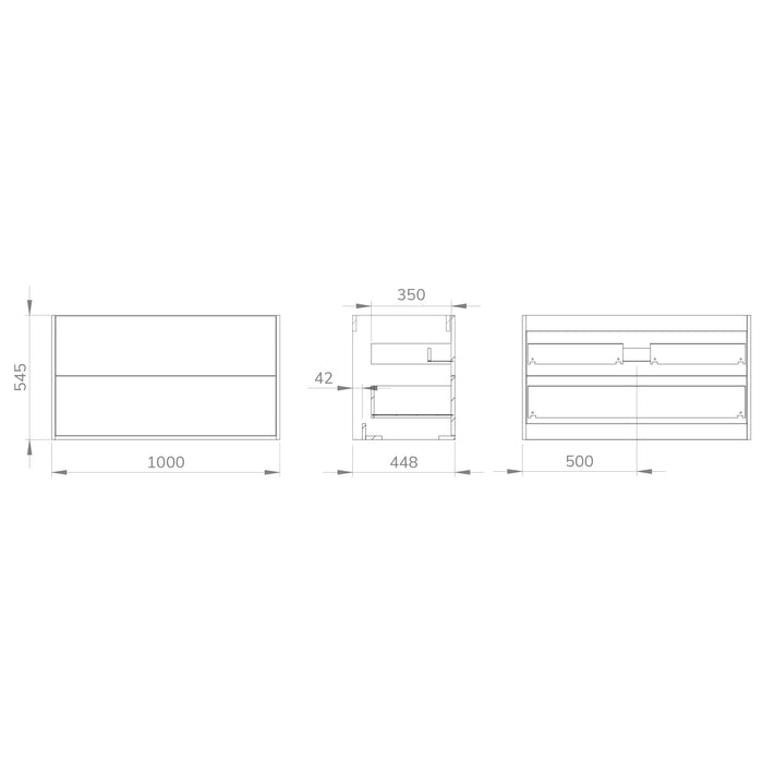 Optim Noir 1000mm Wall Hung Vanity Unit + Basin - Matt Black