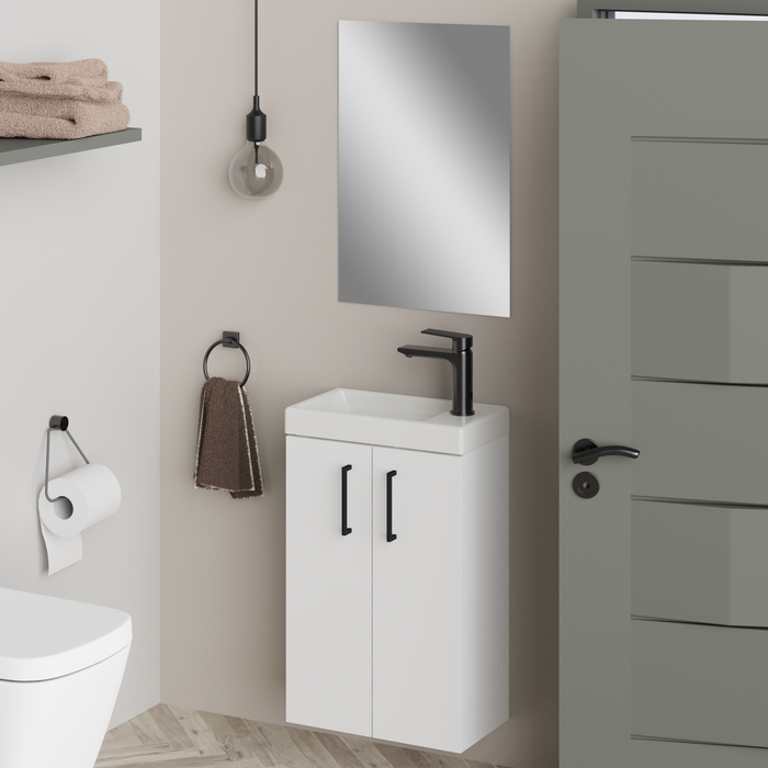 Mino 400mm Matt White Wall Hung Cloakroom Vanity