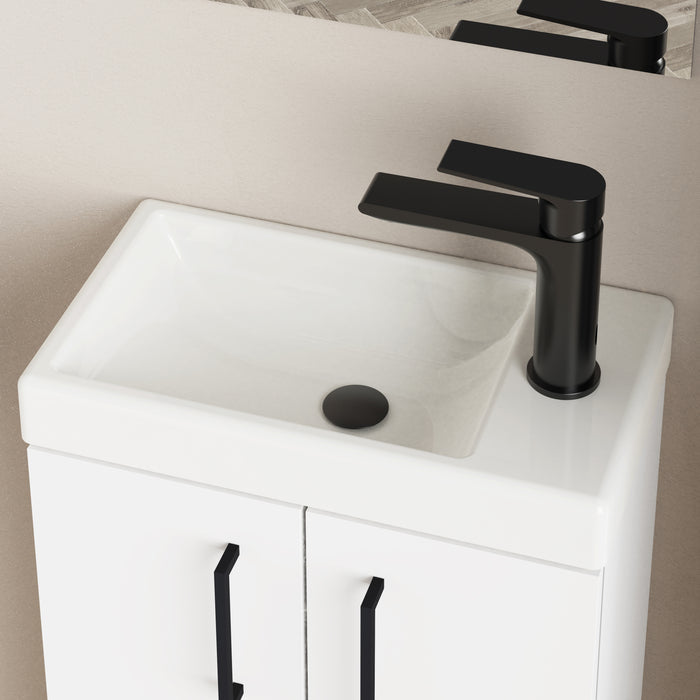 Mino 400mm Matt White Wall Hung Cloakroom Vanity
