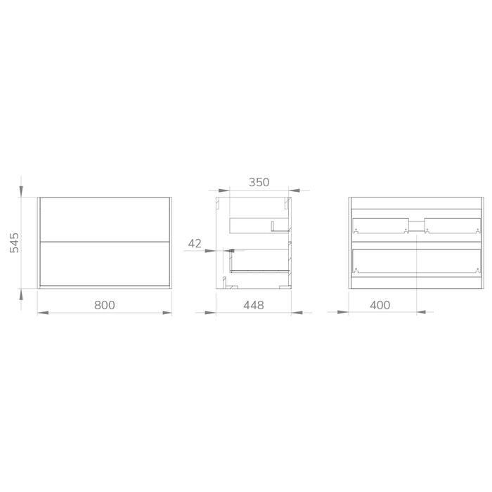 Optimus 800 Wall Hung Vanity Unit + Basin - Nordick Natural Oak