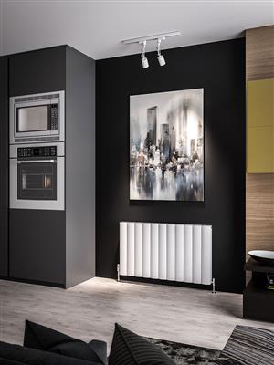 Guardia Matt White Horizontal Aluminium Radiator 600 x 850mm