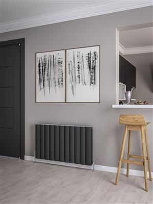 Guardia Matt Anthracite Horizontal Aluminium Radiator 600 x 1040mm