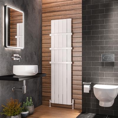 Peretti Matt White Vertical Aluminium Radiator 1800 x 375mm