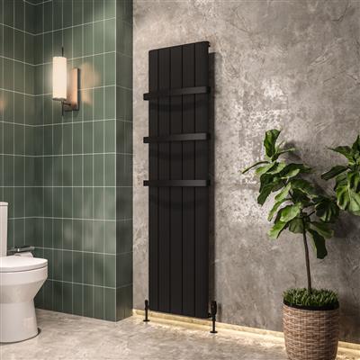 Peretti Matt Black Vertical Aluminium Radiator 1800 x 280mm