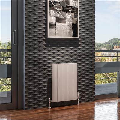 Peretti Matt White Horizontal Aluminium Radiator 600 x 470mm