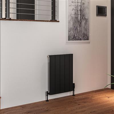 Peretti Matt Black Horizontal Aluminium Radiator 600 x 470mm