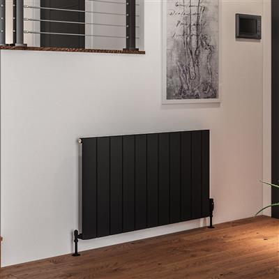 Peretti Matt Black Horizontal Aluminium Radiator 600 x 660mm