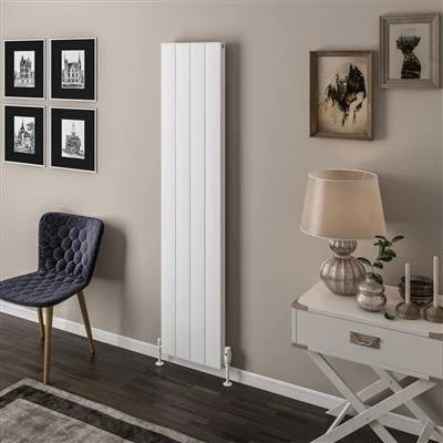 Vesima Matt White Vertical Aluminium Radiator 1800 x 403mm