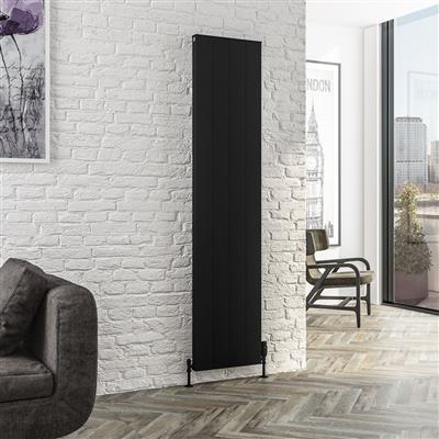 Vesima Matt Black Vertical Aluminium Radiator 1800 x 303mm