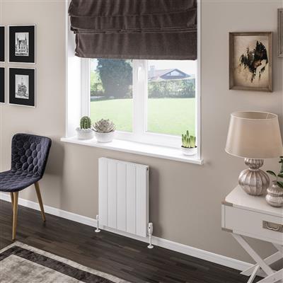 Vesima Matt White Horizontal Aluminium Radiator 600 x 503mm