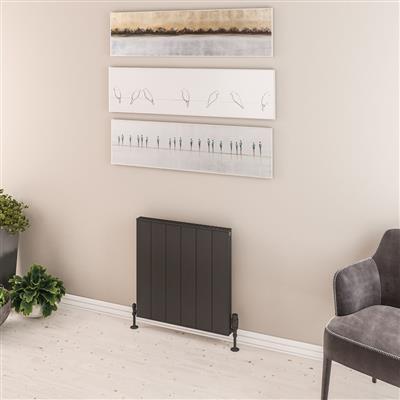 Vesima Matt Anthracite Horizontal Aluminium Radiator 600 x 503mm