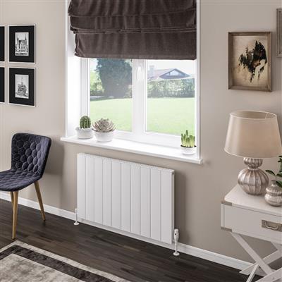 Vesima Matt White Horizontal Aluminium Radiator 600 x 1003mm