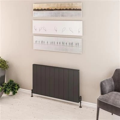 Vesima Matt Anthracite Horizontal Aluminium Radiator 600 x 1003mm