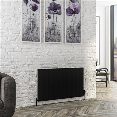 Vesima Matt Black Horizontal Aluminium Radiator 600 x 803mm