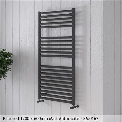 Velor Matt Anthracite Straight Towel Rail 1200 x 600mm