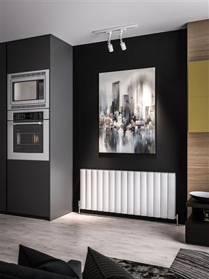 Guardia Matt White Horizontal Aluminium Radiator 600 x 1230mm