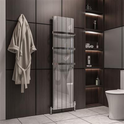 Peretti Polished Aluminium Vertical Radiator 1800 x 565mm