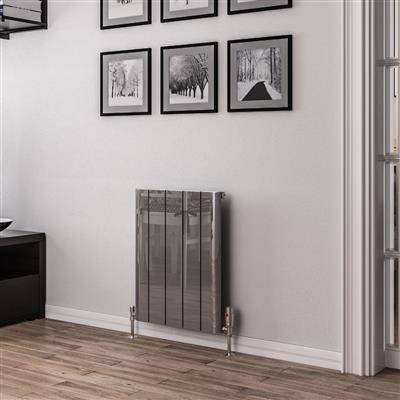 Peretti Polished Aluminium Horizontal Radiator 600 x 470mm