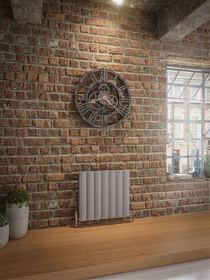 Guardia Matt Grey Horizontal Aluminium Radiator 600 x 470mm