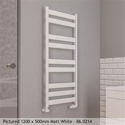 Pelago Matt White Towel Radiator Rail 1800 x 600mm