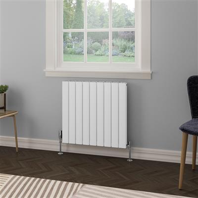 Hadleigh Matt White Horizontal Aluminium Radiator 600 x 485mm