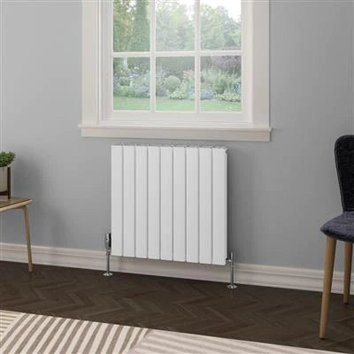 Hadleigh Matt White Horizontal Aluminium Radiator 600 x 625mm