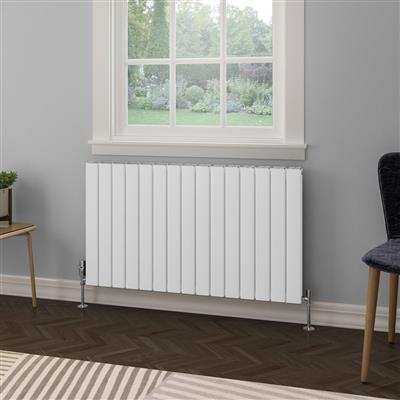 Hadleigh Matt White Horizontal Aluminium Radiator 600 x 835mm