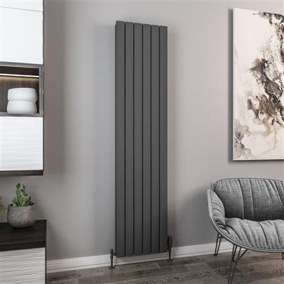 Hadleigh Matt Anthracite Vertical Aluminium Radiator 1800 x 275mm