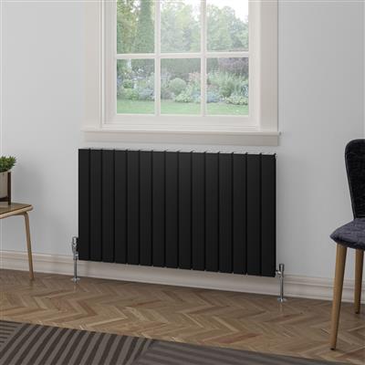 Hadleigh Matt Black Horizontal Aluminium Radiator 600 x 835mm