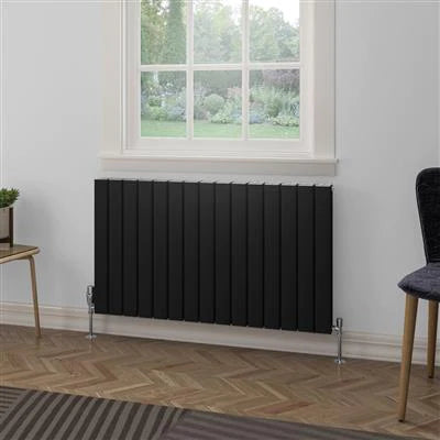 Hadleigh Matt Black Horizontal Aluminium Radiator 600 x 1045mm