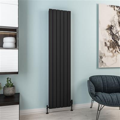Hadleigh Matt Black Vertical Aluminium Radiator 1800 x 275mm
