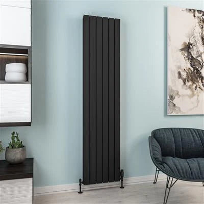 Hadleigh Matt Black Vertical Aluminium Radiator 1800 x 415mm