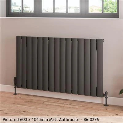 Sandhurst Matt Anthracite Horizontal Aluminium Radiator 600 x 485mm