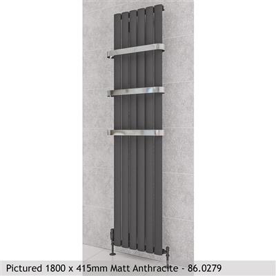 Sandhurst Matt Anthracite Vertical Aluminium Radiator 1800 x 485mm
