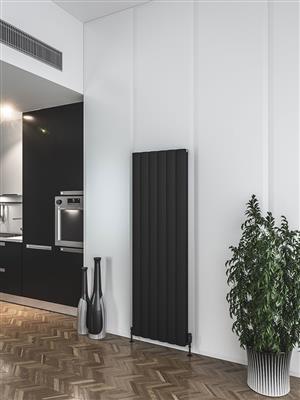 Guardia Matt Black Vertical Aluminium Radiator 1800 x 565mm
