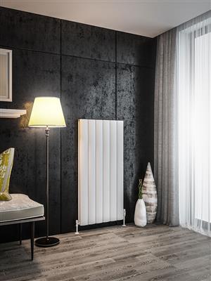 Guardia Matt White Vertical Aluminium Radiator 1200 x 470mm