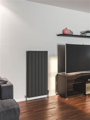 Guardia Matt Anthracite Vertical Aluminium Radiator 1200 x 470mm